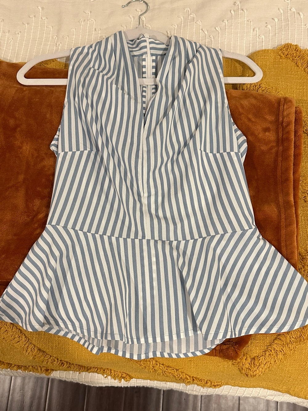 Ann Taylor striped fit and flare top